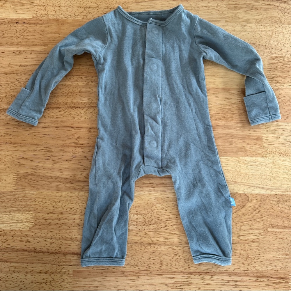 Magnetic Me blue footless onesie 3-6m